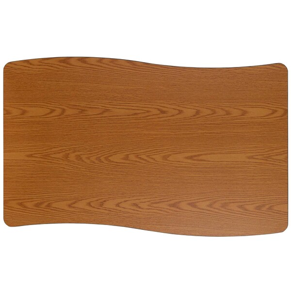Flash Furniture Rectangle 28 W, 47.5 L, 25 H, Chrome, Laminate, Particleboard, Steel, Wood Grain - XU-A3048-CON-OAK-T-P-CAS-GG