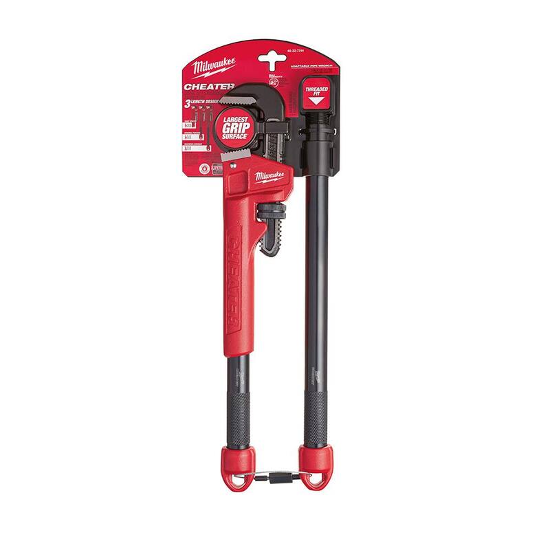 Milwaukee Cheater Pipe Wrench with 14 in. Steel Pipe Wrench - 48-22-7314-48-22-7114