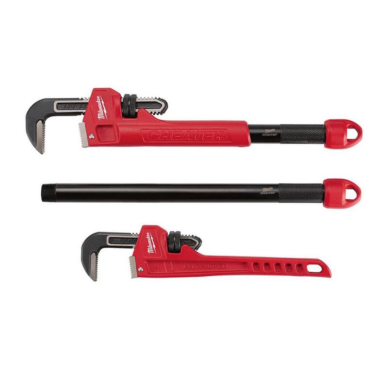 Milwaukee Cheater Pipe Wrench with 14 in. Steel Pipe Wrench - 48-22-7314-48-22-7114