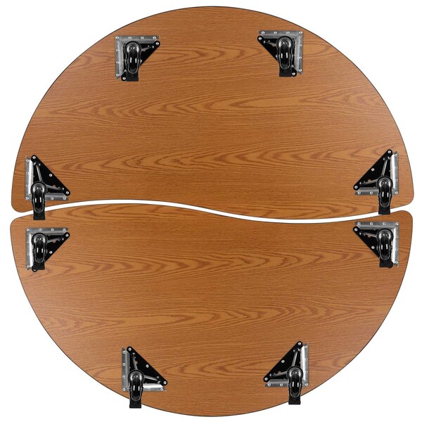 Flash Furniture Round 60 W, 60 L, 25 H, Chrome, Laminate, Particleboard, Steel, Grey - XU-GRP-A60-HCIRC-GY-T-P-CAS-GG