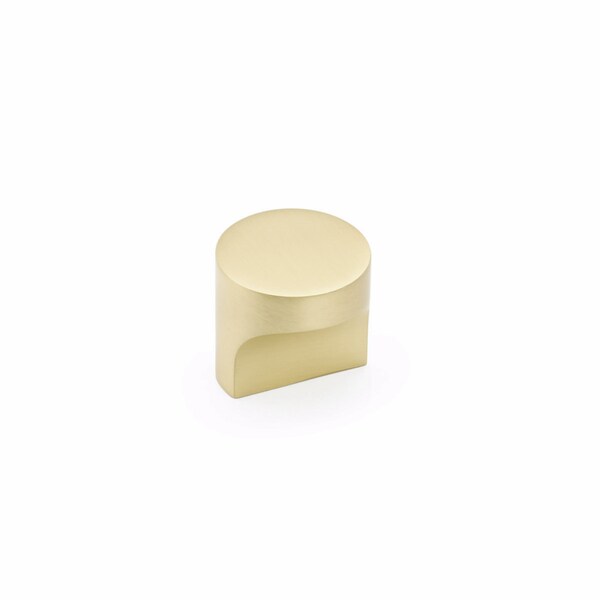 Schaub 1-1/4in Diameter Haniburton Cabinet Knob Satin Brass Finish - 471-SB