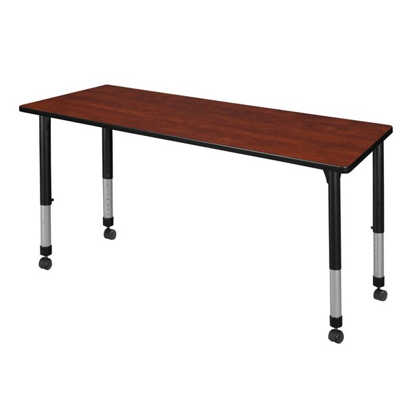 Regency Tables > Height Adjustable > Rectangular Mobile Tables, 60 W, 30 L, 23-34 H, Wood|Metal, Cherry - MT6030CHAPCBK