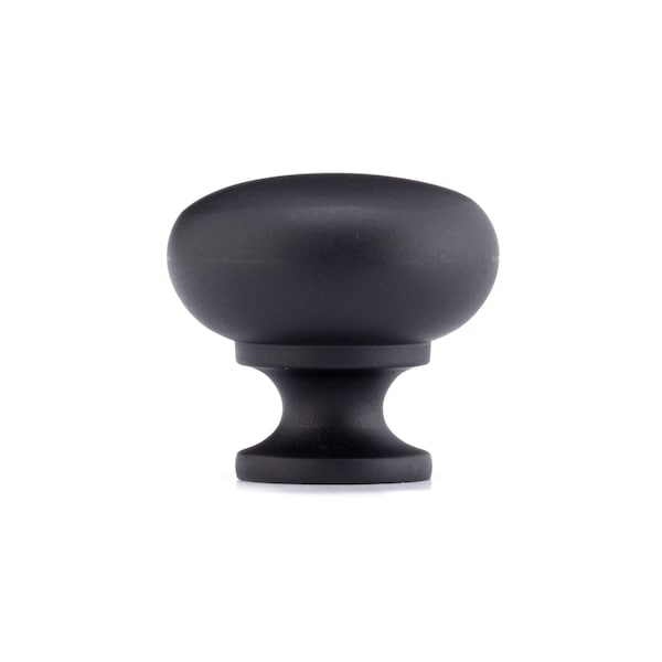 Richelieu 1 1/4 in (32 mm) Matte Black Traditional Brass Cabinet Knob - BP3923900