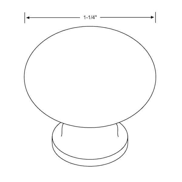Richelieu 1 1/4 in (32 mm) Matte Black Traditional Brass Cabinet Knob - BP3923900