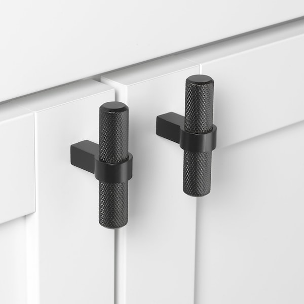 Gliderite Hardware 2-1/4 in. Knurled Steel Cabinet T-Bar Knob - 8002-T-MB, 10PK - 8002-T-MB-10