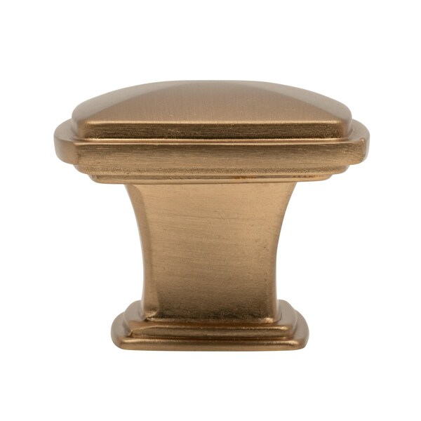 Designperfect 1-3/16 Overall Length Square Cabinet Knob, Champagne Bronze/Gold, 10PK - DPA10S77KCBZ