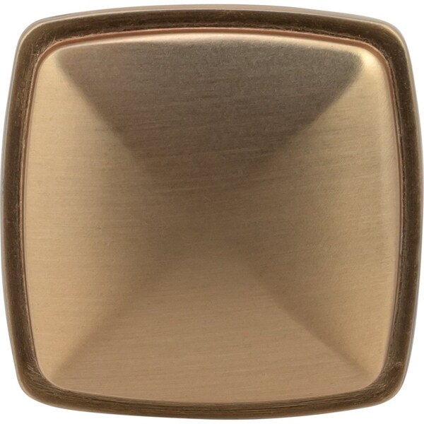 Designperfect 1-3/16 Overall Length Square Cabinet Knob, Champagne Bronze/Gold, 10PK - DPA10S77KCBZ
