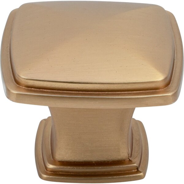 Designperfect 1-3/16 Overall Length Square Cabinet Knob, Champagne Bronze/Gold, 10PK - DPA10S77KCBZ