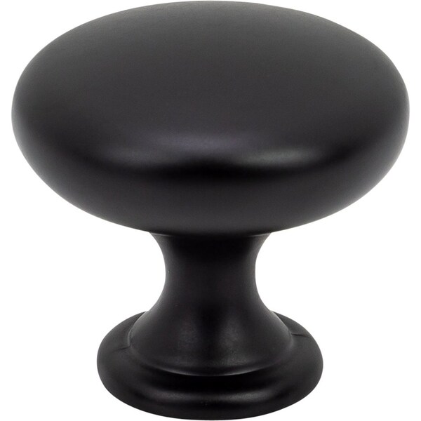 Designperfect 1-3/16 Diameter Round Cabinet Knob, Matte/Flat Black - DPA-R28KBLK