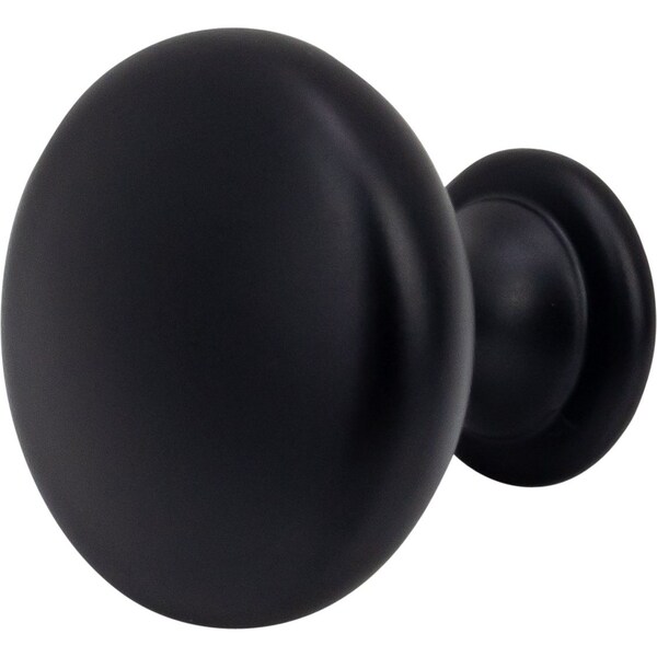 Designperfect 1-3/16 Diameter Round Cabinet Knob, Matte/Flat Black - DPA-R28KBLK