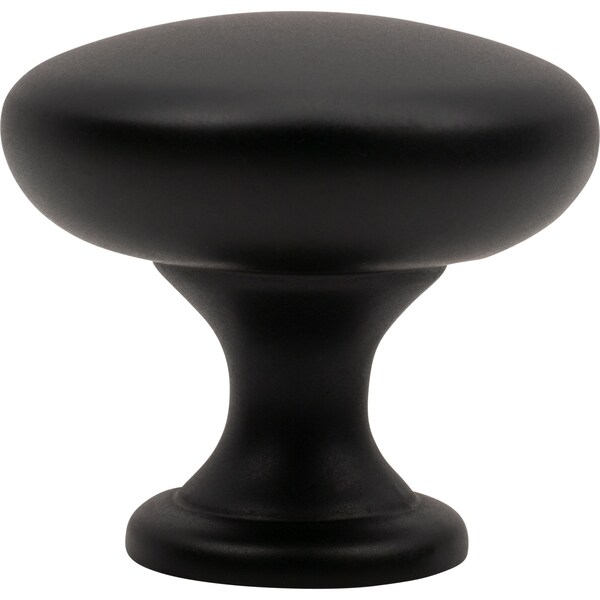 Designperfect 1-3/16 Diameter Round Cabinet Knob, Matte/Flat Black - DPA-R28KBLK