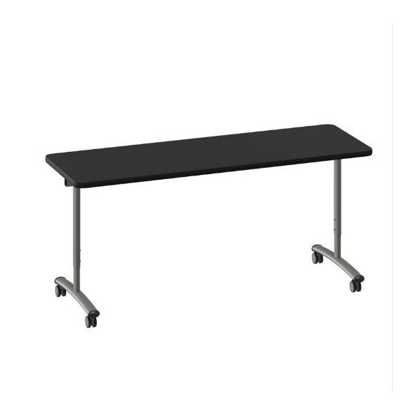 Correll Rectangle Premium Sit To Stand HPL Flip Top Table, 72 in W, 28 in to 38 in H, Particleboard Top - FTS3072-07-14-09