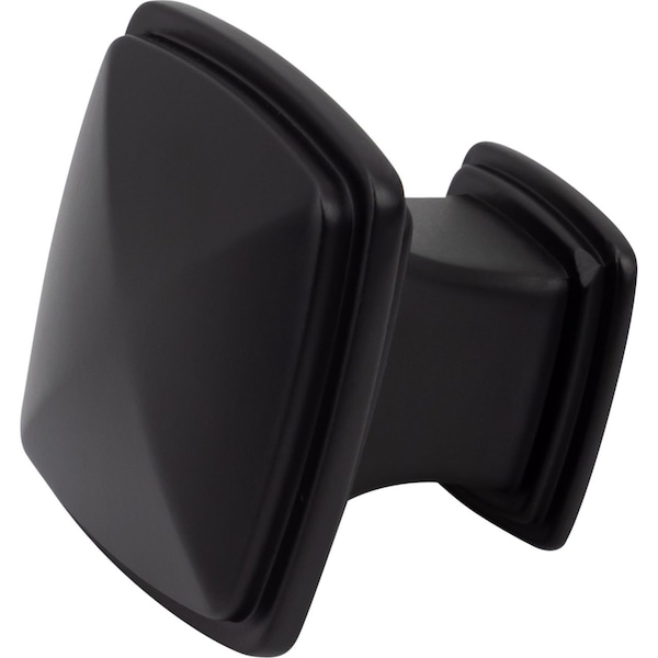 Designperfect 1-3/16 Overall Length Square Cabinet Knob, Matte/Flat Black, 25PK - DPA25S77KBLK