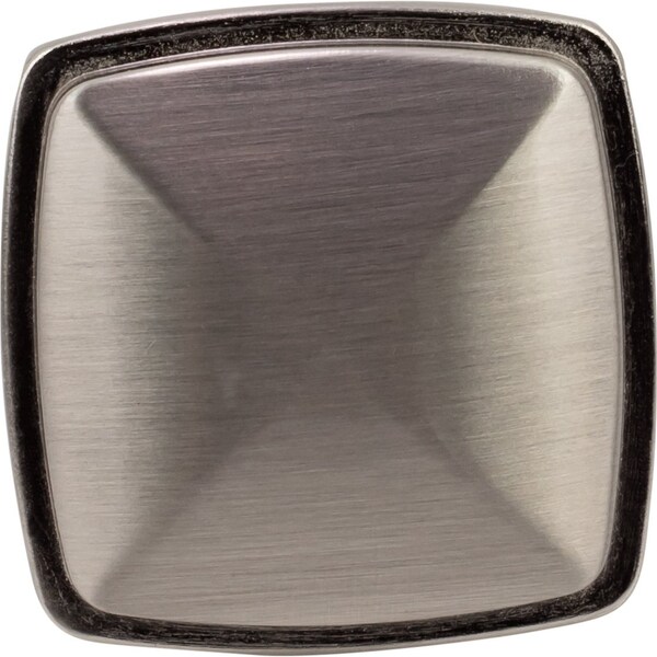 Designperfect 1-3/16 Overall Length Square Cabinet Knob, Brushed Satin Nickel - DPA-S77KSNB