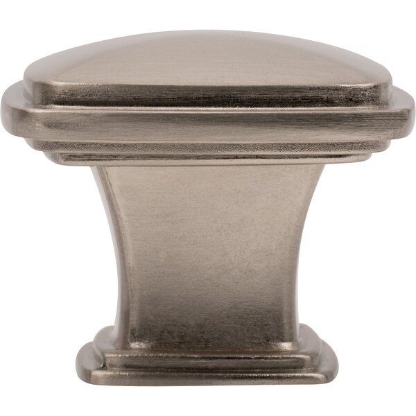 Designperfect 1-3/16 Overall Length Square Cabinet Knob, Brushed Satin Nickel - DPA-S77KSNB