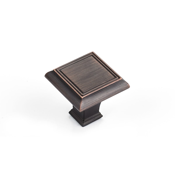Richelieu 1 3/8 in. X 1 3/8 in. (35 mm x 35 mm) Brushed Oil-Rubbed Bronze Traditional Metal Cabinet Knob - BP77535BORB