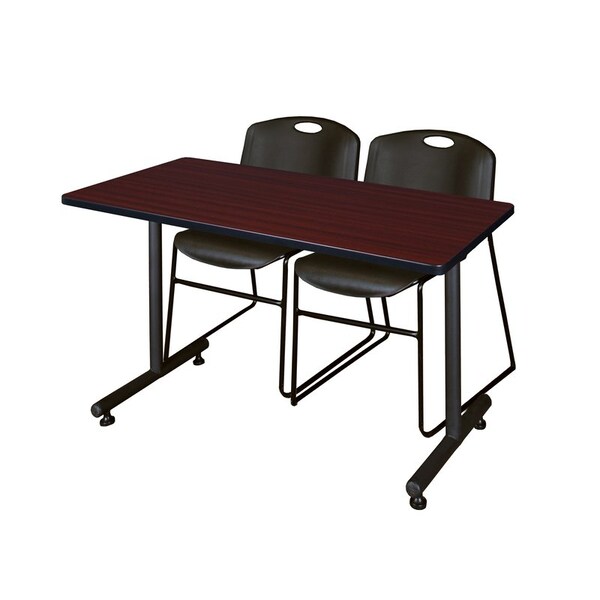 Kobe Rectangle Tables > Training Tables > Kobe Training Table & Chair Sets, 48 W, 30 L, 29 H, Mahogany - MKTRCT4830MH44BK