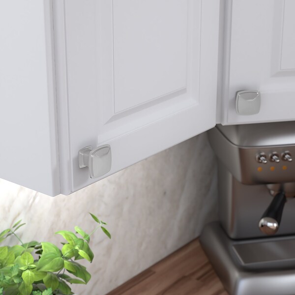 Richelieu Charlemagne Collection 1 11/16 in (43 mm) x 1 11/16 in (43 mm) Brushed Nickel Transitional Cabinet Knob - BP81045195