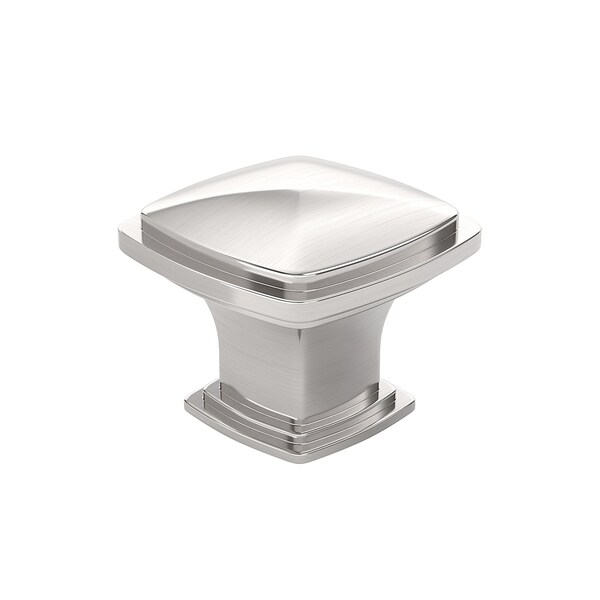 Richelieu Charlemagne Collection 1 11/16 in (43 mm) x 1 11/16 in (43 mm) Brushed Nickel Transitional Cabinet Knob - BP81045195