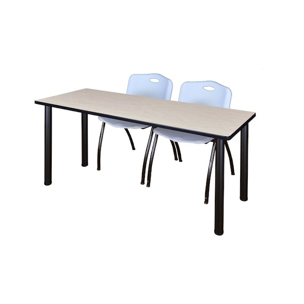 Kee Rectangle Tables > Training Tables > Kee Table & Chair Sets, 72 W, 24 L, 29 H, Maple - MT7224PLBPBK47GY