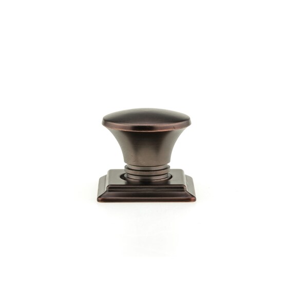 Richelieu 1 1/4 in. X 1 1/4 in. (32 mm x 32 mm) Brushed Oil-Rubbed Bronze Traditional Metal Cabinet Knob - BP46702BORB