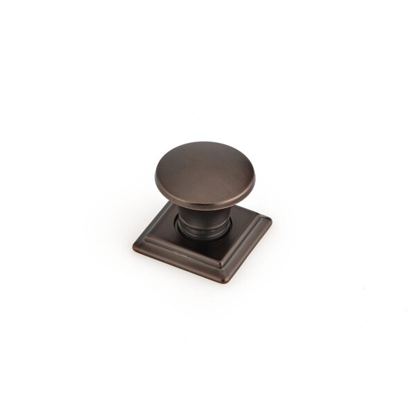 Richelieu 1 1/4 in. X 1 1/4 in. (32 mm x 32 mm) Brushed Oil-Rubbed Bronze Traditional Metal Cabinet Knob - BP46702BORB