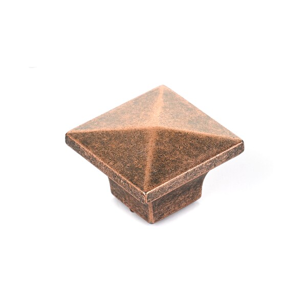 Richelieu 1 1/4 in. X 1 1/4 in. (32 mm x 32 mm) Antique Copper Traditional Metal Cabinet Knob - BP53082193