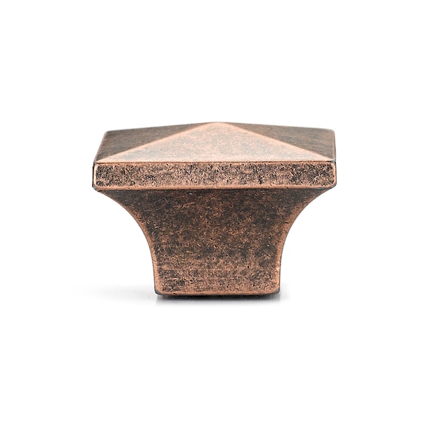 Richelieu 1 1/4 in. X 1 1/4 in. (32 mm x 32 mm) Antique Copper Traditional Metal Cabinet Knob - BP53082193