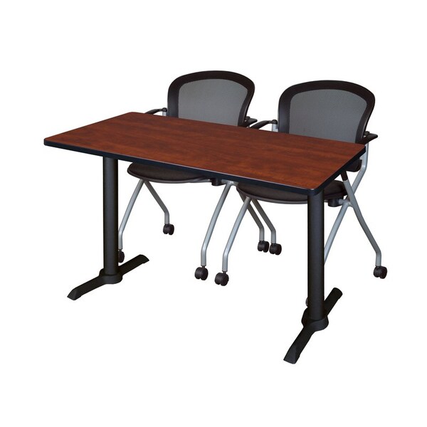 Cain Rectangle Tables > Training Tables > Cain Training Table & Chair Sets, 48 W, 24 L, 29 H, Cherry - MTRCT4824CH23BK