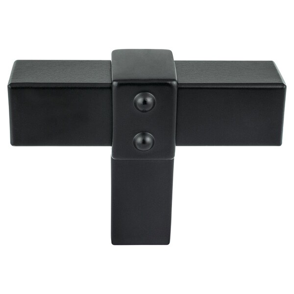 Curtilage 2 in. Rivet Rebel T-Shape Cabinet Knob, Matte Black - CU3340072