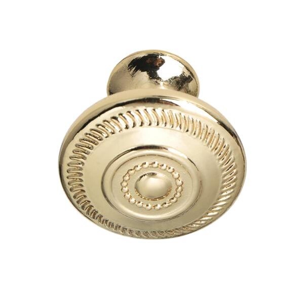 Camp Usa Bergen Deco Round Cabinet Knob Polished Gold 1-1/4 inch Single - CA3860860