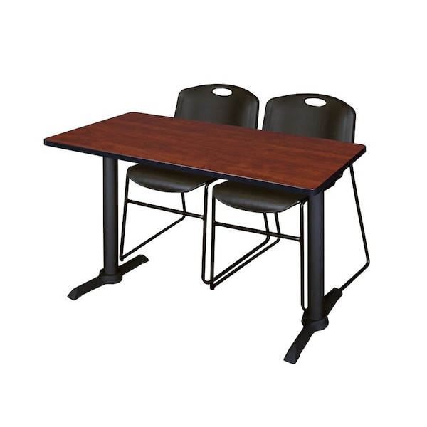 Cain Rectangle Tables > Training Tables > Cain Training Table & Chair Sets, 48 W, 24 L, 29 H, Cherry - MTRCT4824CH44BK