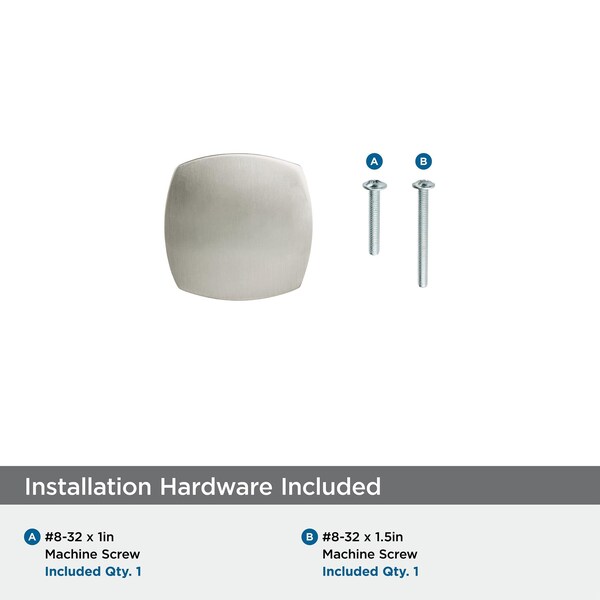Amerock Stature 1-1/4 in 32 mm Length Satin Nickel Cabinet Knob, 10PK - 10BX11287G10