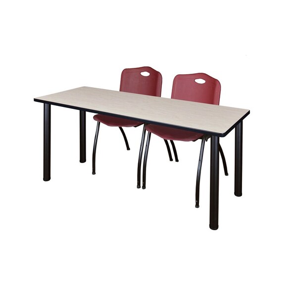 Kee Rectangle Tables > Training Tables > Kee Table & Chair Sets, 72 W, 24 L, 29 H, Maple - MT7224PLBPBK47BY