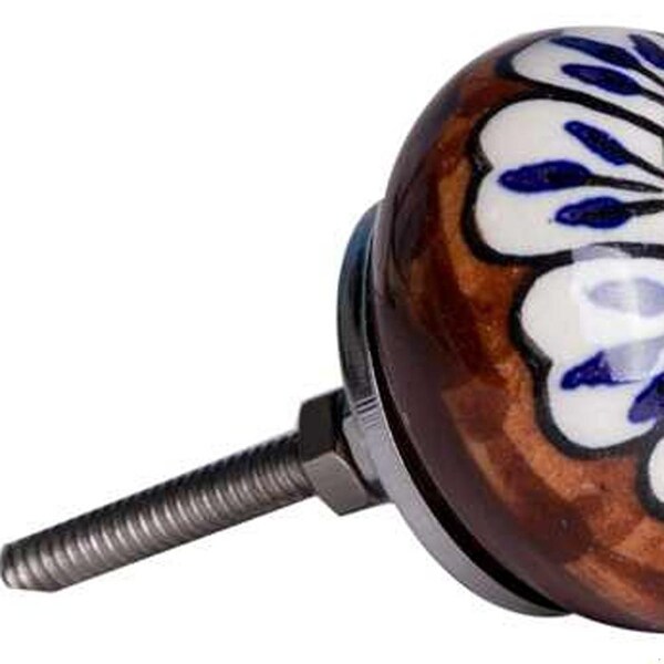 Homeroots Multi Color Ceramic & Metal Knob; Pack of 12 - 1.5 x 1.5 x 1.5 in. - 358135