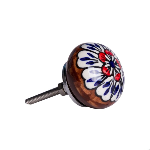 Homeroots Multi Color Ceramic & Metal Knob; Pack of 12 - 1.5 x 1.5 x 1.5 in. - 358135