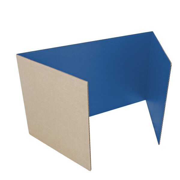 Flipside 18in X 48in  Blue Corrugated Study Carrel 5/32in, 12PK - 61846-12