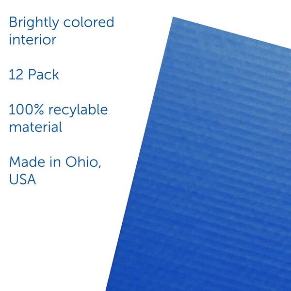 Flipside 18in X 48in  Blue Corrugated Study Carrel 5/32in, 12PK - 61846-12