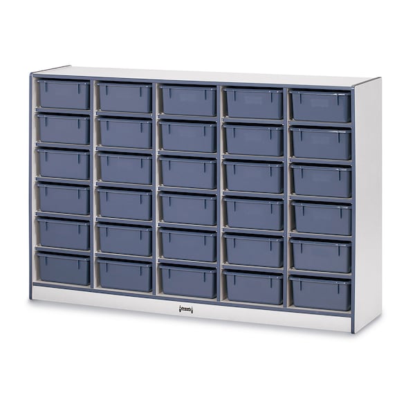 Jonti-Craft Rainbow Accents 30 Tub Mobile Storage, with Tubs, Navy - 4031JCWW112