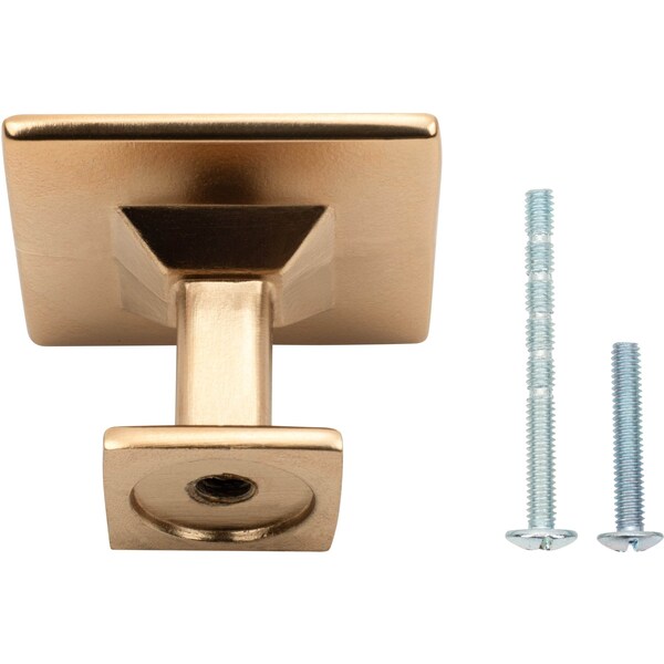 Designperfect 1-3/16 Overall Length Square Cabinet Knob, Champagne Bronze/Gold, 10PK - DPA10S94KCBZ