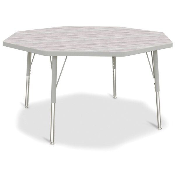 Jonti-Craft Berries Octagon Activity Table, 48 in. x 48 in., E-height, Driftwood Gray/Gray/Gray - 6428JCE450