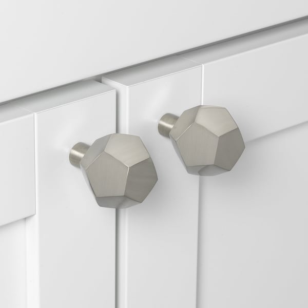 Gliderite Hardware 1-1/2 in. Faceted Knob Satin Nickel, 5PK - 5826-SN-5