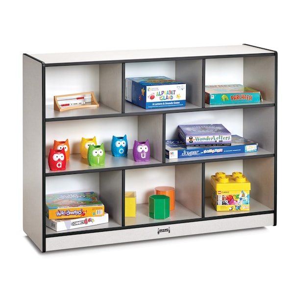 Jonti-Craft Rainbow Accents Super-Sized Single Mobile Storage Unit, Black - 2691JCWW180