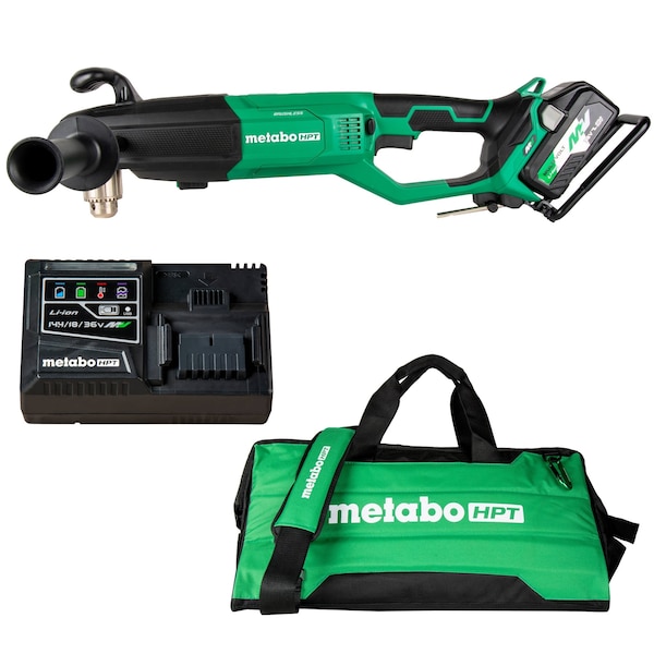 Metabo Hpt 36V MV Cordless 1/2in High Power Right Angle Drill Kit 1 x 4.0Ah and Charger - D36DYAM