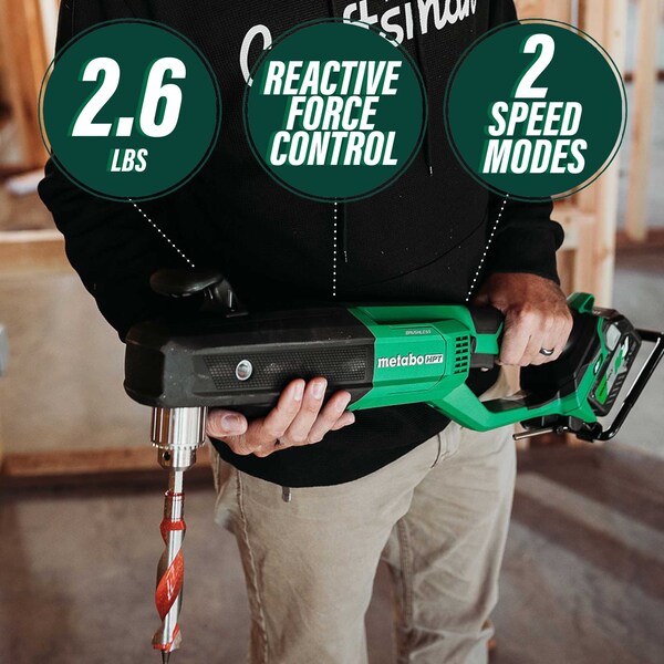 Metabo Hpt 36V MV Cordless 1/2in High Power Right Angle Drill Kit 1 x 4.0Ah and Charger - D36DYAM