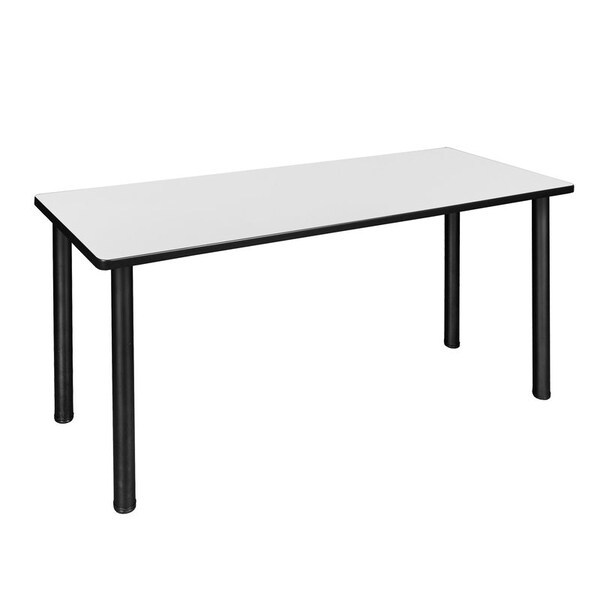 Regency Kee Training Tables, 60 W, 24 L, 29 H, Wood, Metal Top, White - MT6024WHBPBK