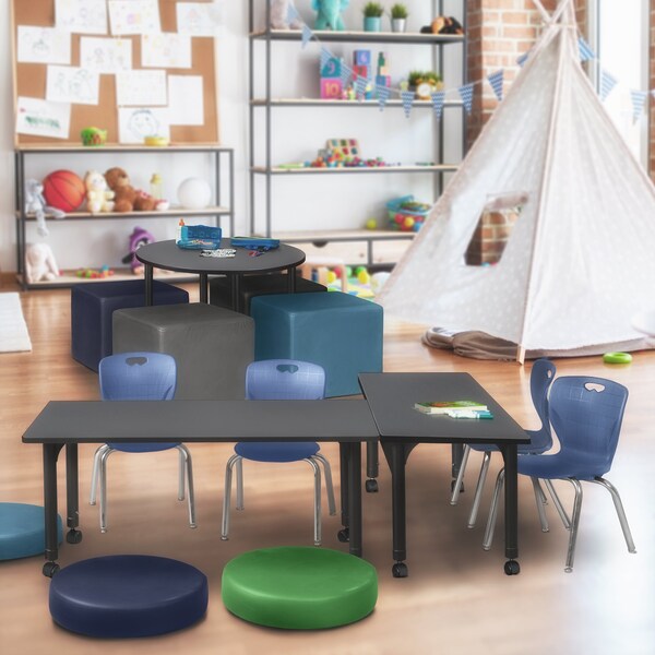 Regency Tables > Height Adjustable > Rectangular Mobile Tables, 66 W, 24 L, 23-34 H, Wood|Metal, Grey - MT6624GYAPCBK