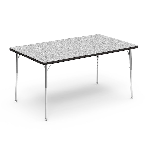 Virco 60 in. W, 36 in. L, 22-30 in. H, Grey Nebula Top / Black Edge - 483660