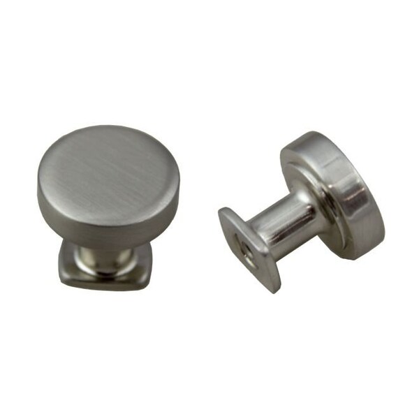 Crown 1-1/4" Diameter Round Flat Top Cabinet Knob Satin Nickel Finish - CHK1218SN