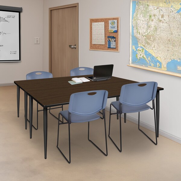 Regency Kahlo Training Seminar Table, 72 in W, 24 in L, Neo Walnut - MTPL7224NWBK